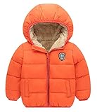 Happy Cherry Boys Girls Hooded Down Jacket Winter Warm Fleece Coat Windproof Zipper Puffer Outerwear 2T-7T
