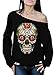 Awkwardstyles Rose Eyes Skull Off The Shoulder Oversized Sweatshirt Sugar Skull L Black