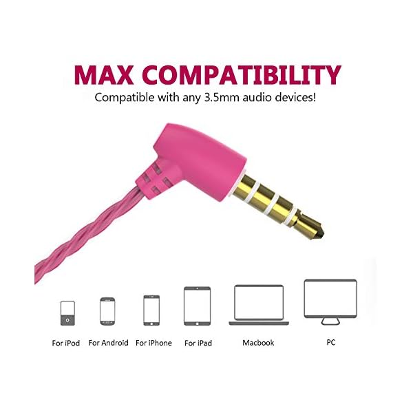 Headphone-Heavy-Bass-Stereo-Earphones-Earbuds-Noise-Isolating-Tangle-Free-Headsets-CBGGQ-in-Ear-Headphones-with-Remote-Microphonefor-iOS-and-AndroidLaptopsGamingBlackWhitePinkGreen-4-Pack CBGGQ Headphone Heavy Bass Stereo Earphones Earbuds Noise Isolating Tangle Free Headsets in Ear Headphones with Remote…