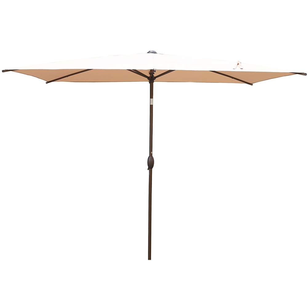 Abba Patio 6 5 X 10ft Rectangular Patio Umbrella Outdoor Market Table Umbrella With Push Button Tilt And Crank For Buy Online In Aruba At Desertcart