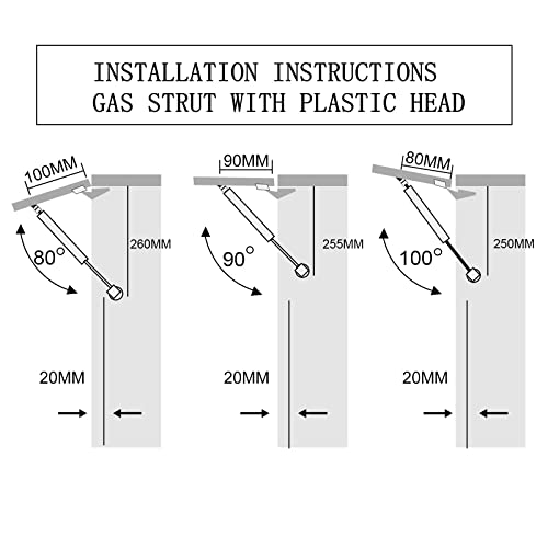 FVIEXE 10PCS 10 Inch 100N/22.5Lb Gas Struts for Heavy Duty