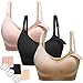 YFTMaternity 3PACK Full Bust Seamless Nursing Maternity Bras Bralette with Extra Bra Extenders & Clips