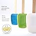 Spatulas silicone heat resistant with wood handle, 3 piece set-blue green white