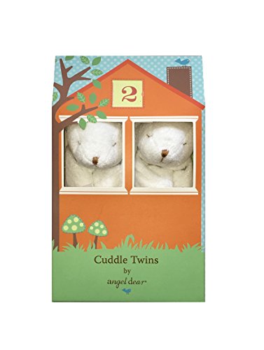 Angel Dear Cuddle Twins Blankie, White Bunny