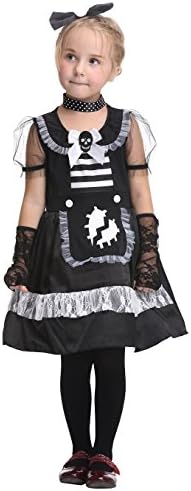 Girlscos Girl's Maid Costume Dress 4 Piece Suit Kids Halloween Cosplay Costumes Small Black