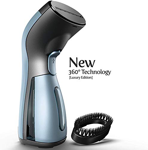 iSteam Steamer for Clothes [Luxury Edition] Powerful Dry Steam. Multi-Task: Fabric Wrinkle Remover- Clean- Refresh. Handheld Clothing Accessory. for All Kind of Garments. Home/Travel [220V Blue] - Thumbnail 6
