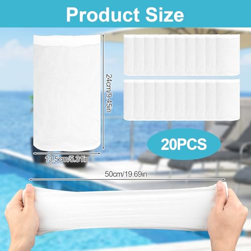 Zutflap 20 Pièce Filtre Skimmer Piscine Chaussettes Skimmer Piscine Panier pour Attraper Les Feuilles Cheveux Pool Skimmer Socks Nylon Élastique pour Aquarium Pool Exterieur Fontaine