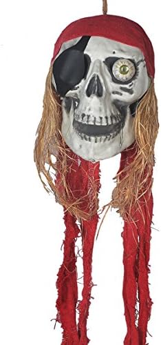 Halloween Props Gift Decoration Vocal Pirate Skull With Light-up Eye Scary Gag Gifts