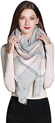 HITOPScarfs For Women, Classic Plaid Soft Tartan Blanket Scarf Wrap, Womens Winter Tassel Shawl Scarves