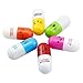 Pshine 24PCS Smiling Face Pill Shape Ballpoint Pen Cute Cartoon Favor Telescopic Vitamin Capsule Ball Pens