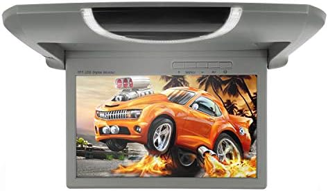 MiCarBa 9 inch Flip Down Overhead AV Monitor,720P TFT LCD Ultra Thin Roof Mount Monitor mounting on the car roof(CL913HD-Gray)