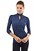 PattyBoutik Women V Neck Button Ribbed Sweater (Medium Blue Medium)