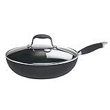 Anolon 82031 Advanced Hard Anodized Nonstick Frying Pan/ Fry Pan/ Saute Pan/ All Purpose Pan with Lid - 12 Inch, Gray