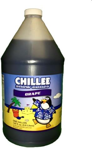 Chillee Snow Cone Syrup, Grape, 128 Ounce (pack of 4)