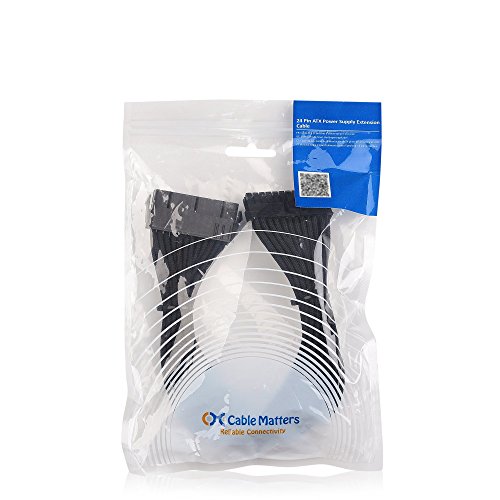 Cable Matters 24-Pin ATX Power Supply M/F Extension Cable - 12 Inches