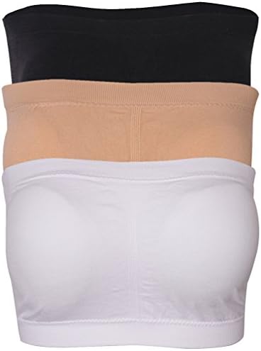 KELLY KLARK Tube Tops for Women, Comfort Padded Strapless Bra Seamless Bandeau Bra 1-3 Pack
