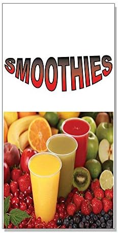 Smoothies with Image Vinyl Decal Sticker Sign 14.5 x 36 inches