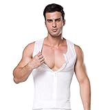 FitnessSun Mens Tights Undershirt Compression Base layer Abs Abdomen Slim White XXL