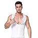 FitnessSun Mens Tights Undershirt Compression Base Layer Abs Abdomen Slim White,L
