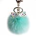 Kemilove Faux Rabbit Fur Ball + Cute Ears Keychain Handbag Key Ring (Green)