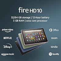 Fire HD 10 tablet, 10.1”, 1080p Full HD, 32 GB, latest model (2021 release), Black