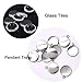 DROLE 30Sets Bezel Pendant Blanks with Glass-30Pcs Stainless Steel Pendant Tray with 30Pcs Transparent Glass Cabochons,20mm Blanks Cameo Bezel Cabochon Settings,Totally 60 Pieces