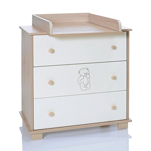 Baby Changing Chest Bear Nursery Furniture Changer Unit With 3