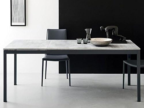 connubia by calligaris – Extending Table Snap CS/4085 – Plan: Panelling Deco Nougat p17 W – Measures: 130/190 x 90 x 76 – Structure: Metal Matt Grey P16