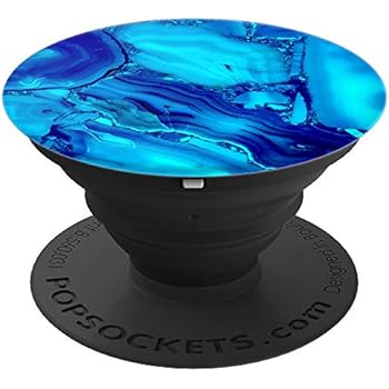 Amazon.com: Pop Socket Marble Blue Design. White Light ...