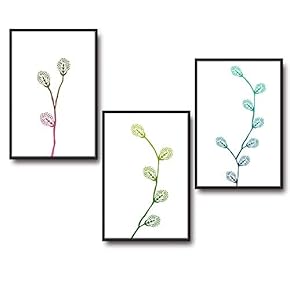 3 Piece Framed Canvas Wall Art for Living Room, Bedroom Leaf Theme Canvas Prints for Home Decoration Ready to Hang - 16"x24"x3 Panels