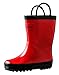 OAKI Kids Waterproof Rain Boots with Easy-On Handles, Fiery Red, 12T US Toddler