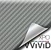VViViD Silver Carbon Fiber Weatherproof Faux Leather Finish Marine Vinyl Fabric (10ft x 54