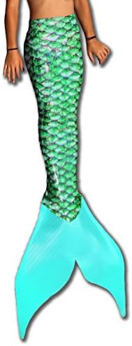 Mermaid Tail for Swimming: Sparkle Tail with Monofin (Ad L, Green w/Green)