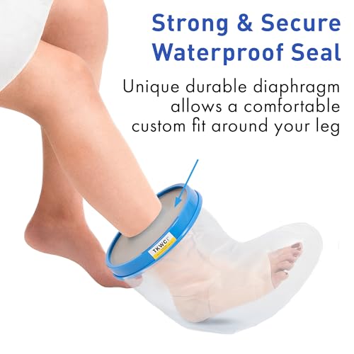 TKWC INC Water Proof Leg Cast Cover for Shower - Watertight Foot Protector (Foot & Ankle)