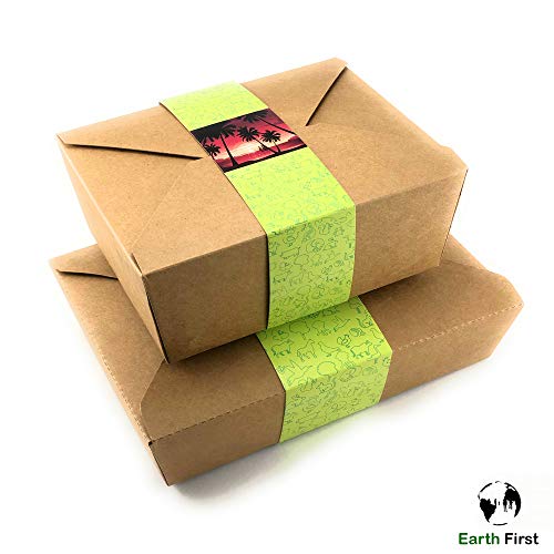 50 Paper Food to Go Containers - 51oz- New Design with Waist Seal Band - Eco Friendly Disposable Kraft Paper Take Out Food Container - Sturdy Leak & Grease Proof Microwavable Take Away Boxes - Thumbnail 3