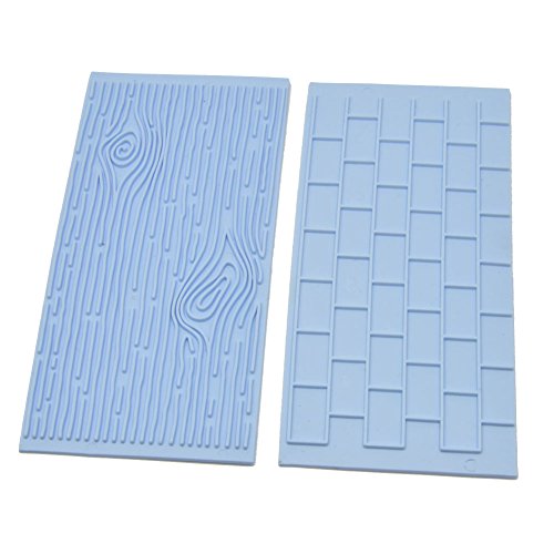 2pcs Cake Fondant Wall Brick Wood Grain Mold Embosser Cutter DIY Mould Tool - Thumbnail 4