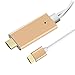 HDMI Cable, Shinefuture 6.4ft MHL To HDMI Cable 1080P HDTV Adapter For IOS 10 IPhone 5 5S 6 6S Plus 7 7 Plus， Plug and Play，No Need Personal Hotspot, WIFI,Upgraded Version (Gold)