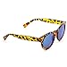 Vintage Inspired Mirror Lens Round Horned Rim Frame Retro Sunglasses