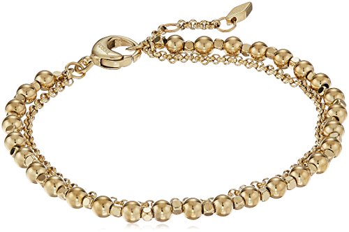 Fossil Gold-Tone Steel and Brass Double-Chain Bangle Bracelet