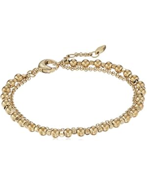 Gold-Tone Steel and Brass Double-Chain Bangle Bracelet
