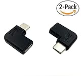 Duttek (2-Pack) USB C Adapter, Right & Left Angled 90 Degree USB-C USB 3.1 Type-C Male to Female Extension Adapter for Laptop & MacBook Tablet & Mobile Phone, Surface Pro, Lenovo Yoga PC (M/F)
