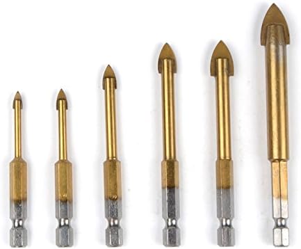 Glass Marble Porcelain Spear Head Ceramic Tile Drill Bits Set 6 Pcs 4/5/6/8/10/12Mm 1/4 Hex Shank Spade Drill Bit