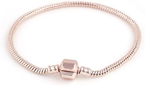 20CM iPhone 6S Rose Gold Plated Bracelets Snake Chain Fit For DIY Metal Alloy Glass Aoduola Charms Bead European Big Hole Beads