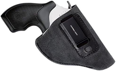 CCW Tactical IWB Leather Holster for J Frame Revolvers Made of Genuine Suede for Ultimate Concealed Carry Comfort, RH or LH Draw for Men or Women, Choose Style and Color