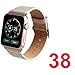 for Apple Watch Band 38mm Series 1 Series 2 Series 3,TOROTOP Luxury Walnut Brown Genuine Leather Watch Band Strap Replacement Wrist Band with Adapter Clasp for 38mm Apple Watch & Sport & Edition