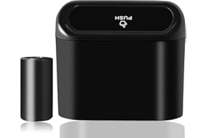 Car Trash Can Bin with Lid - Universal Vehicle Mini Leakproof Garbage Can Bin with 20pcs Trash Bags Can Organizer Storage for