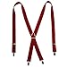CTM Men's Elastic X-Back Suspenders with Brass Hardware