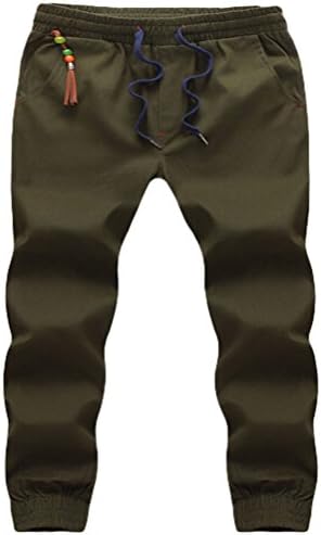 Miaokalin Men's Casual Pencial Trousers Plus Fertilizer Plus Size Harem Pants 4XL Army green