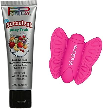 Juicy Fruit Flavor Edible Personal Lubricant Forplay Succulents and Premium Silicone Mini Butterfly Vibe