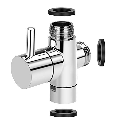 Linkax Bathroom Angle Valve Three-way faucet valve Shower Arm Diverter Valve for Hand Held Showerhead and Fixed Spray Head,G 1/2 3-Way Bathroom Universal Shower System Replacement Part